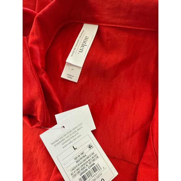Auden size Large Satin Notch collar Nightgown Red New - Picture 5 of 5
